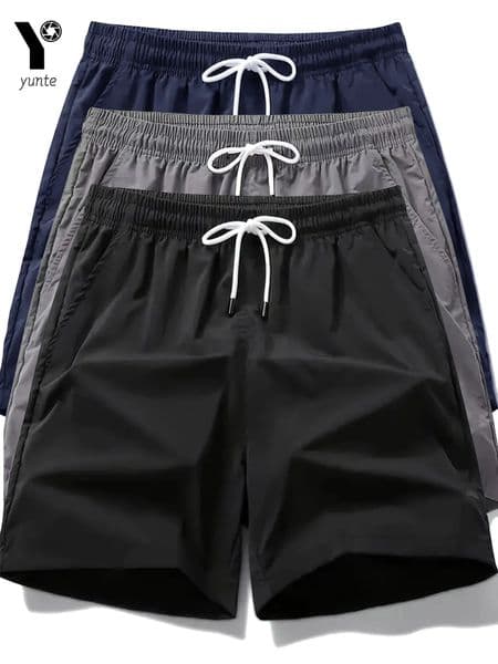 Mens QuickDrying Sports Shorts 3Color 3Pack Casual Loose Elastic Belt with Drawstring Lightweight Suitable for Running and t 250515