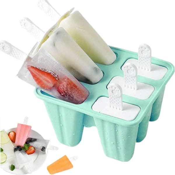 Popsicle Molds 6 Girds BPA Free Silicone Reusable Popcicale Mold for Maker Homemade Ice Cream 250515