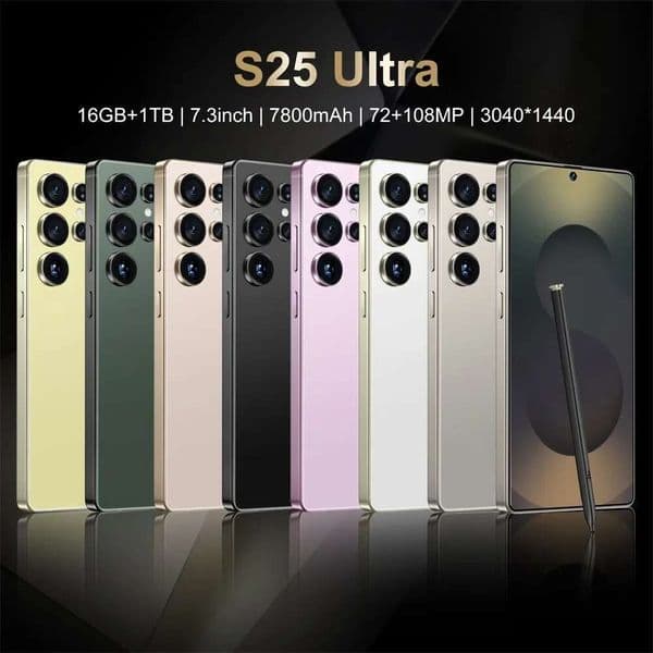 2025 Cellphones S25 Ultra 7.3Hd Original Mobile Phones 4G 5G Dual SIM Card Smartphone 7800Mah Android 14 Global Version Cell Phone