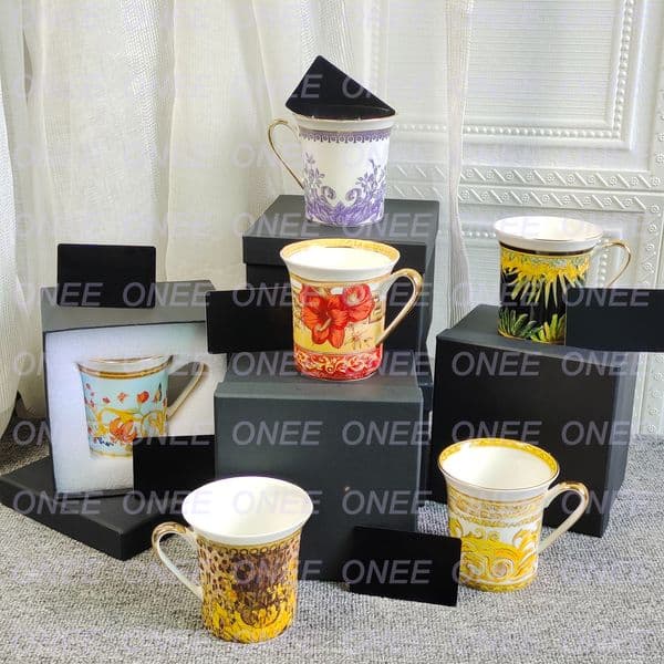Large Slanted Mug All-match Mugs Porcelain Mug Cafe Tea Milk Cups Bone China Coffee Drinkware Water Birthday Gift Office Water Mugs