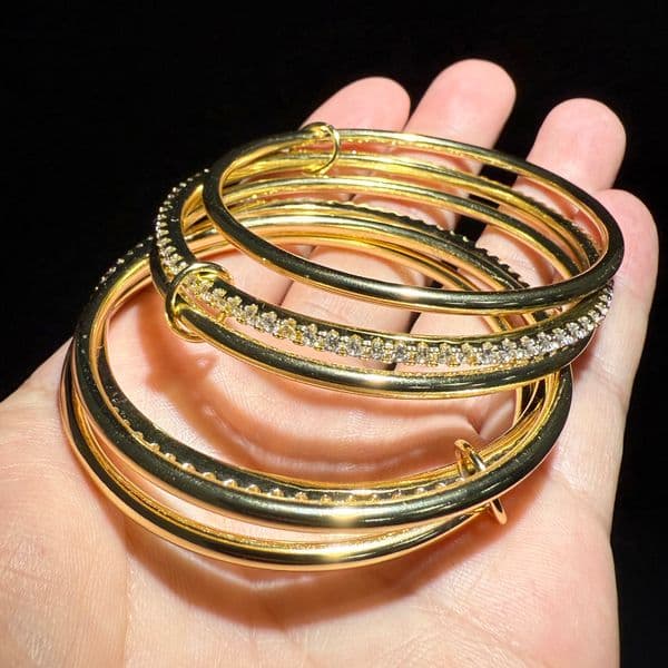 2025 New design Gold Color High Quality Iced Out Bling Cubic Zircon CZ Bracelet