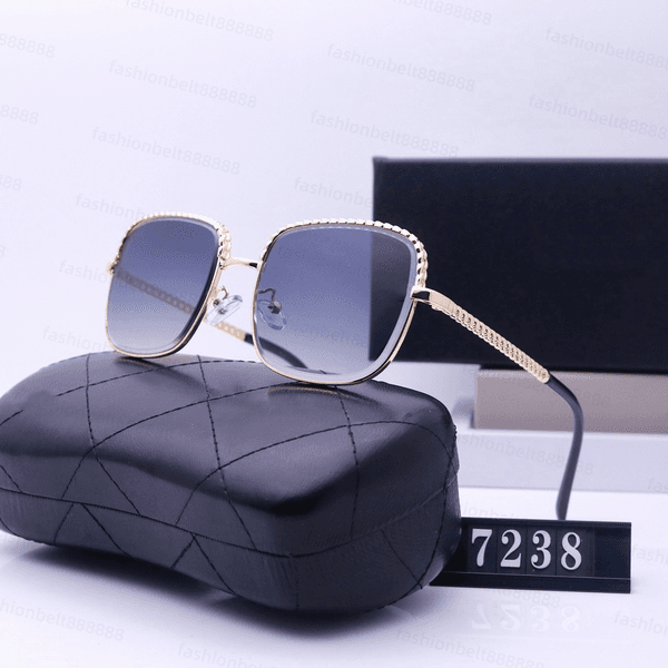 7238 Designer sunglasses women's classic luxury gold letter temples fashion sunglasses outdoor beach leisure travel driving high quality sunglasses