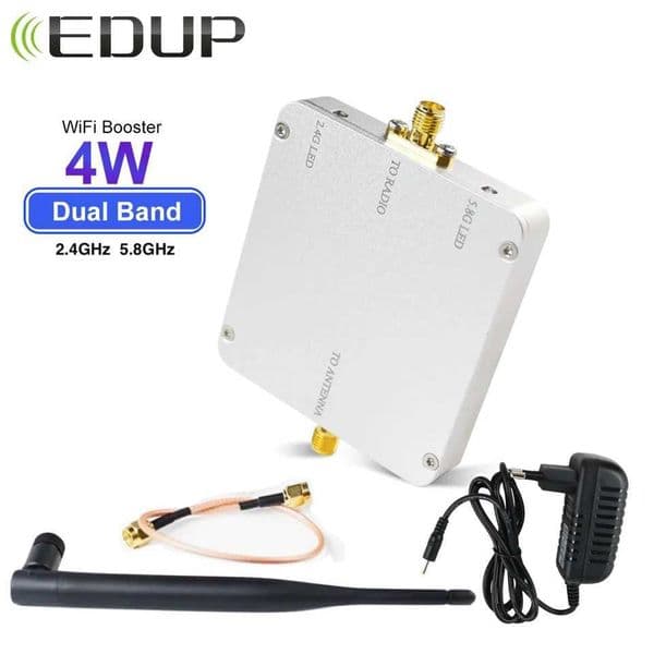 EDUP 4W WiFi Signal Booster 5.8GHz 2.4GHz WiFi Repeater Wireless Router WiFi Signal Booster Long Range Extender for Drone UAV X250516