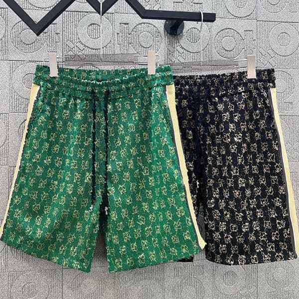 High quality designer clothing, fashionable loose jacquard men's shorts, summer casual sports lace up shorts