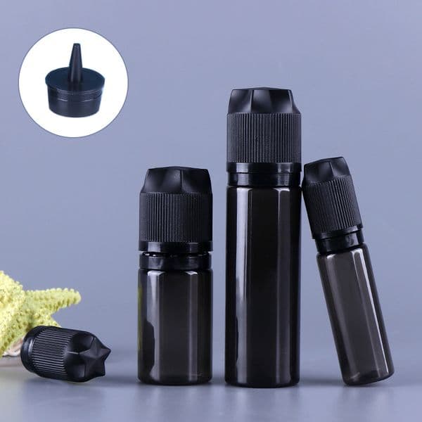 wholesale Black Empty Pen Plastic Dropper Bottles PET 10ml 15ml 30ml 60ml 100ml 120ml V3 Chubby Bottle For E Liquid Eyedrops Cosmetic With Tamper Childproof Cap