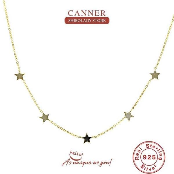 Simple INS Choker Gold Silver color Chain Star Pendant Short Necklaces For Wen 925 Sterling Silver Charming Zircon Necklace X250516