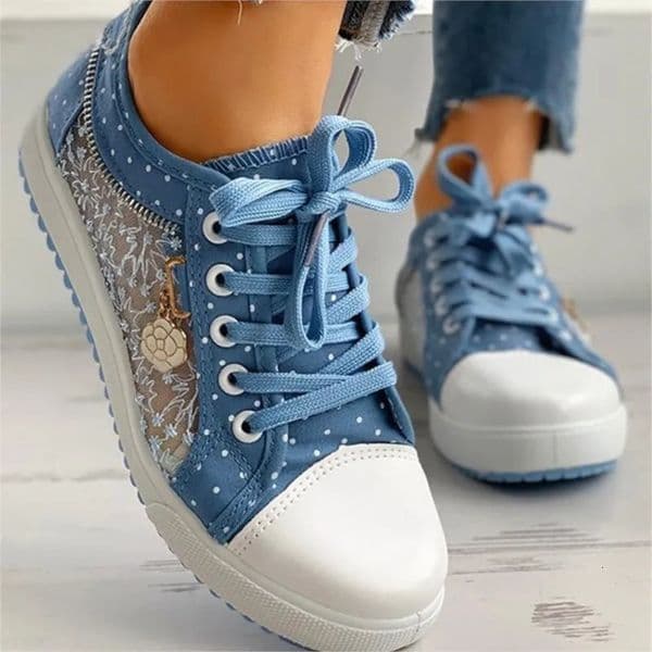 Women Shoes Fashion Summer Casual Shoes Cutouts Lace Canvas Hollow Breathable Platform Flat Shoes Woman Sneakers 250515