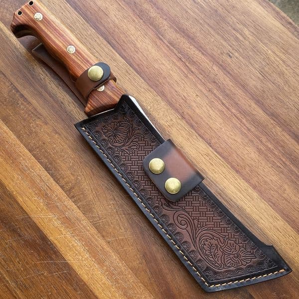 Outdoor woodcutting knife with pocket knife an integrated keel, thickened fixed blade knife blade body, 8MM couteau high hardness, straight knife, open-path sur