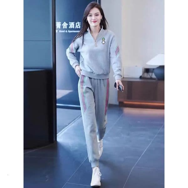 Womens Tracksuit Large Autumn Winter Loose Casual Fashion Tops And Pencil Pants Two Piece Sets Plus Size Clothing For Women 250513