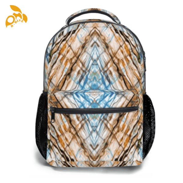Free delivery. designers customize lightweight and high-quality full-print white and black schoolbags.