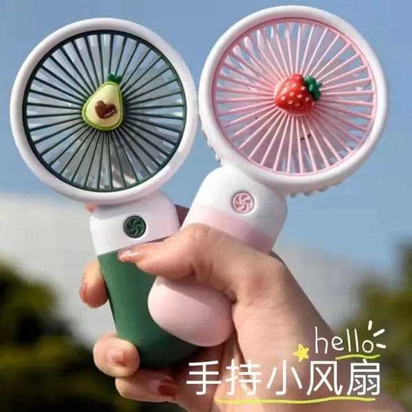Summer Mini Fan Portable Handheld Fan Cartoon Cute Student Desktop USB Charging Fruit Multiple styles and colors Fan 250519