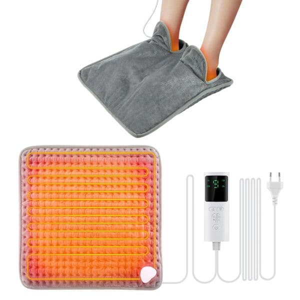 Electric Foot Heater 9 Modes Heating Control Setting Washable Heated Thermal Foot Warmer Massager 4 Timer Foot Care Pad Cushion