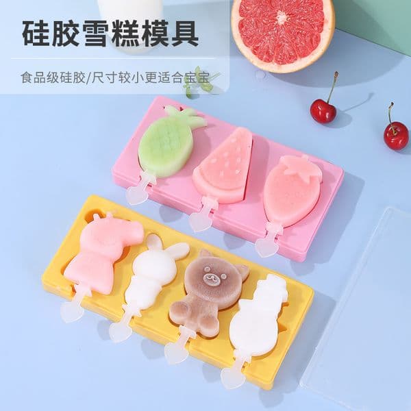 Cartoon silicone cream mold, home made cream, popsicle homemade ice grid, children's cute grinding tool