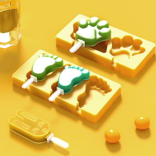 Two color silicone mold, cat paw paw, foot, DIY homemade ice cream mold
