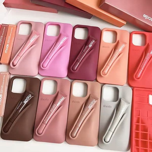 rhodeo phone case Lip Balm rhode iPhone Case Lip Gloss Long-lasting Moisturizing Liquid Lipstick Toast Espresso Raspberry jelly Lip Glaze Apple and Samsung phones