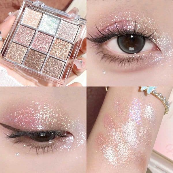 9 Color Eyeshadow Board Shimmery Matte Gloss Eyeshadow High Pigment Lasting Eyeshadow Board W250520