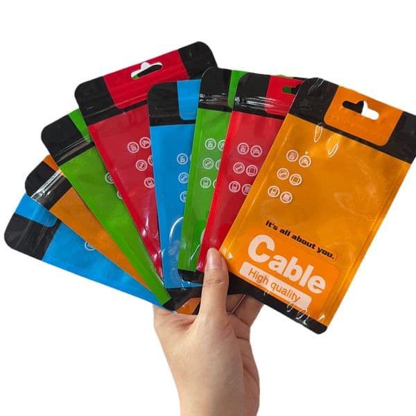 Packaging bag Audio cable Empty plastic bag AUX audio cable Zip lock Bags Data cable speaker cable Storage bag VS Mylar bag Designer bag