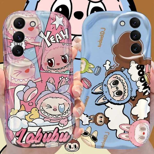 Labubu Wave Case for Galaxy S24 S23 S22 S21 Ultra Plus S20 FE A73 A72 A71 A55 A54 5G A53 A52 A51 4G A50S A50 A35 Cover Z250521