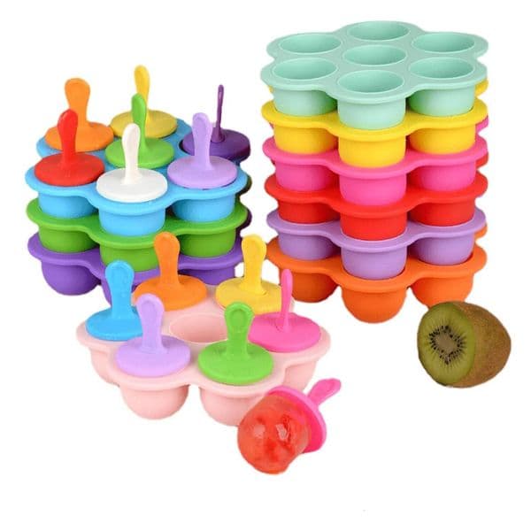 1pc DIY Pops Silicone Mold 7 Holes Ice Cream Ball Maker for Popsicles, Fruit Shakes, and More - Kitchen Accessories Convenient