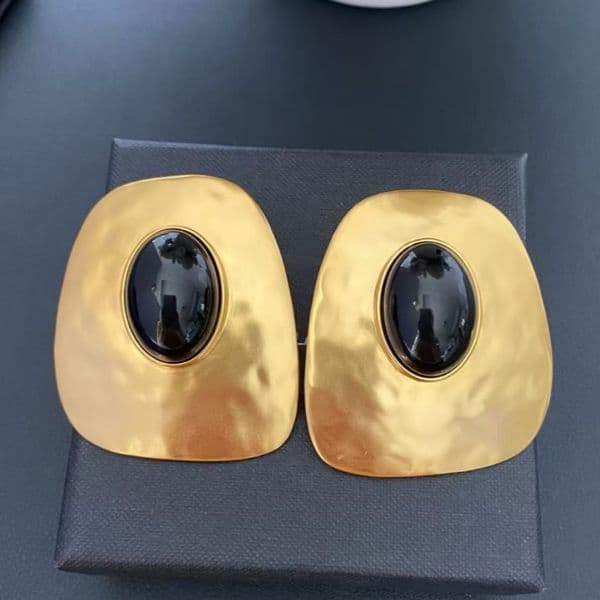 2025 Luxury Women Vintage Earrings Yellow Gold Plated Exaggerate Earrings for Girls Women for Party Wedding Nice Gift