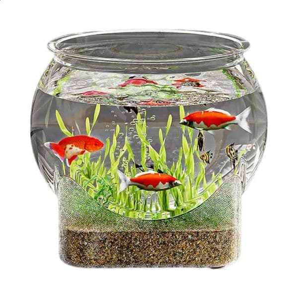 Clear Transparent Round Fish Tank Aquarium Microlandscape Resistant Falling Desktop Ecologicals fish tank 250521