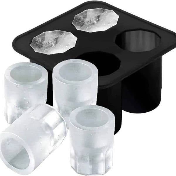 Molds 4 Cup Shape Silicone Mold Whiskey Glass Mould Ice Cube Tray Party Beer tail Freezing Bar Tools