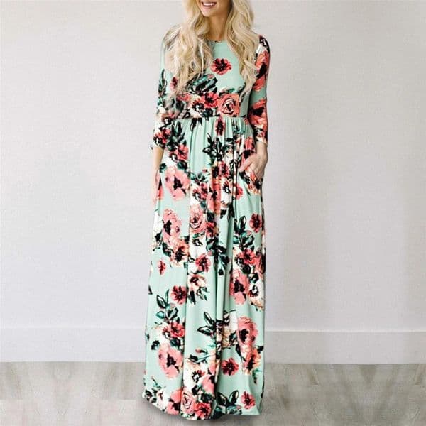 Women Summer Floral Print Maxi 2025 Loose White Boho Beach Dres Vintage Evening Party Long Dress Vestidos Female Robe 250516
