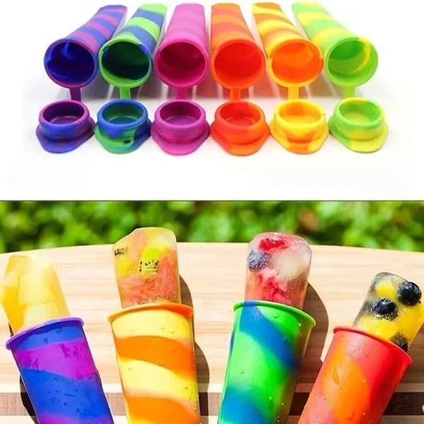 Summer Popsicle Maker DIY Food-Grade Silicone Cream Pop Mold Lolly Ice Cube Mould Random Color