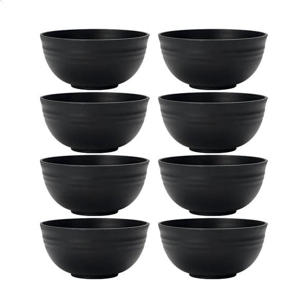 468pcs Black serving bowl Reusable plastic cutlery for dessert snacks Portable portable camping picnic bowls 250521