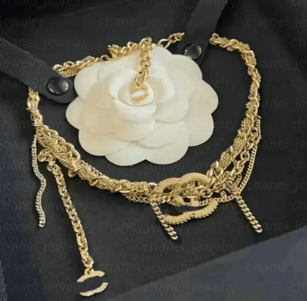 Women Necklace Choker Chain Letter 18K Gold Plated Tassel Necklaces Designer Necklace Pendant Jewelry Accessories