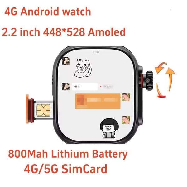 CDS9 Original 4G smartwatch rotating camera GPS WIFI heart rate tracker 256GB storage download application sports watch7