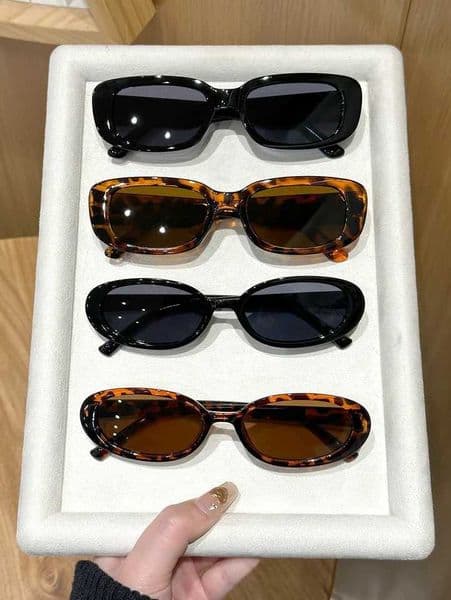 3/4PCS Classic Fashion Oval Rectangular Plastic Frame Women Sunglasses For Men Daily Life Shades Eyewear Accessories. Y250522