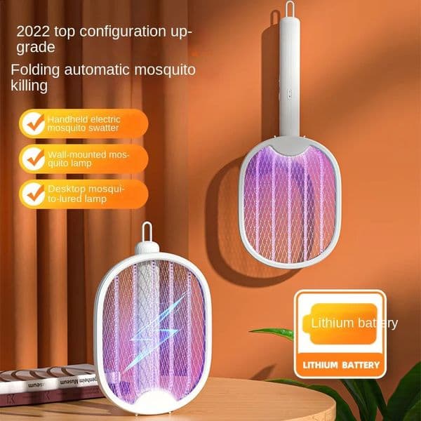 Electric mosquito killer USB rechargeable foldable fly trap swatter holder with UV insect 250521