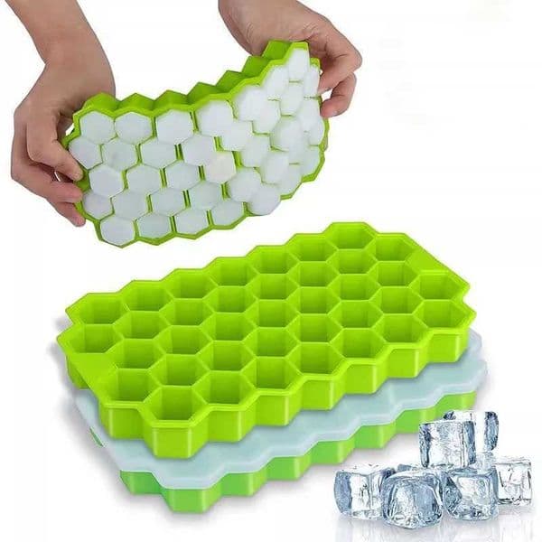 37 Cavity Honeycomb Silicone Ice Cube Mold Reusable Food Grade Ice Maker BPA Free Reusable Ice Maker with Removable LidsXJ250522