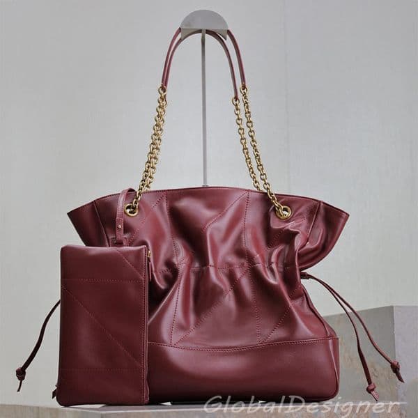 genuine leather designer shoulder bag jamie shopping bag luxury women bucket bags black drawstring hobos crossbody soft lambskin large purse removable zip pouch 9A
