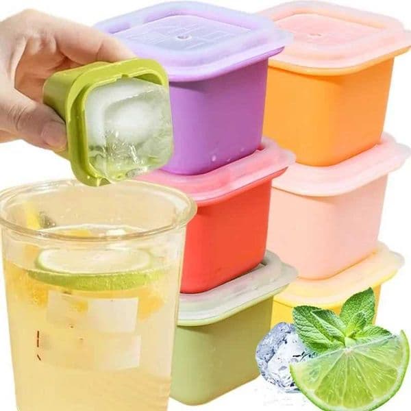 6/1Pcs Square Ice Cubes Mold Creative Reusable Ice Cubes Makers Juice Coffee Drinks Ice Cubes Molds Tools Kitchen Bar GadgetsXJ250522