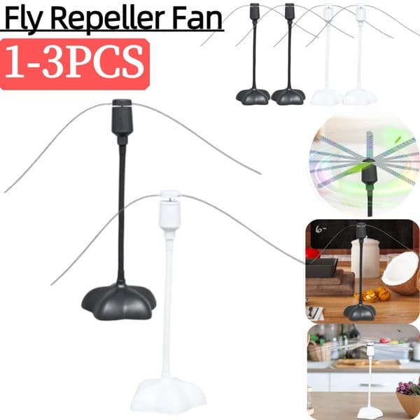 13PCS Automatic Pest Control Fan Portable Fly Catcher Chemicalfree Keep Flies Away Battery Powered forOutdoor Indoor 250522