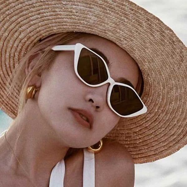 Fashion Cat Eye Sunglasses Women Brand Designer Vintage Sun Glasses White Beach Sun Shade Sexy Sunglasses 2023 Y250522