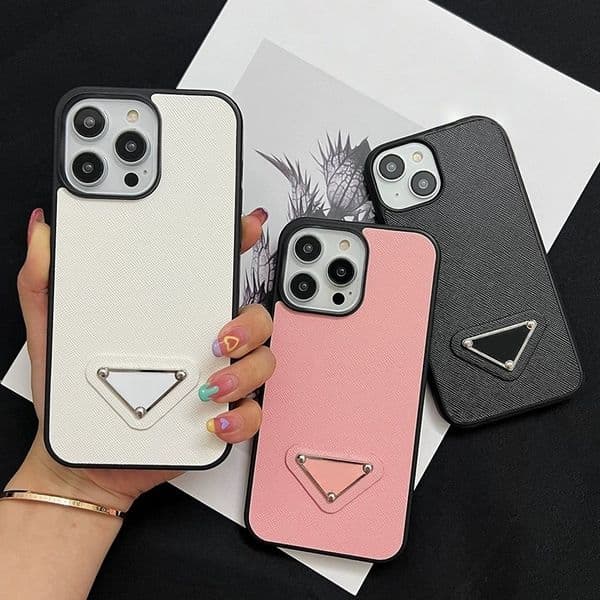 Designer iPhone 16 Plus Case - Premium Leather Back Shell for iPhone 15 14 13 12 11 Series - Solid Color Anti-Fall Protection M260615