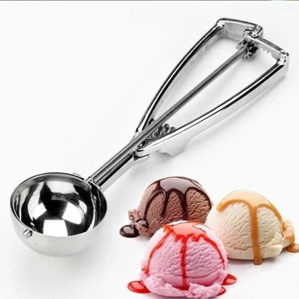 Stainless Steel Ice Cream Scoop Spring Handle Mash Potato Watermelon Ball Scoop Ice Cream Mold Home Kitchen Accessories Gadgets 250517BJ