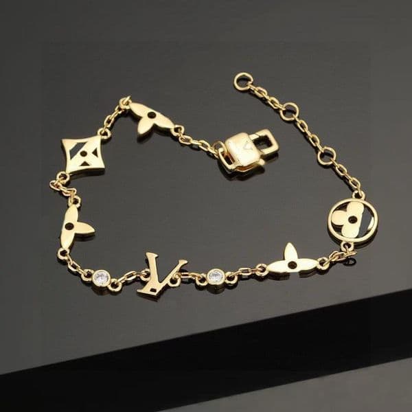 09 gold chain brand fashion bracelet exquisite brass bracelet, Valentine's Day party gift designer jewelry for women