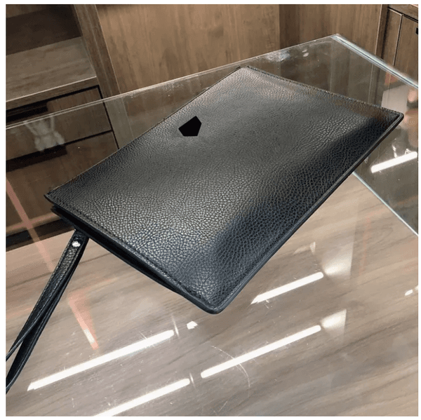 Men Triple Black Leather Wallets 2025 Business Handbags Gentleman Dress Pouch Document Holders Clutches Fashion Coins Purse Women Long Credit Card