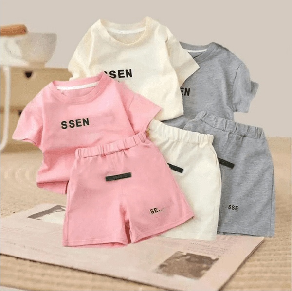 kids girls boys plaid tracksuit brand fashion 2pcs outfits set polo tshirt and short pant tracksuits children Designers Clothes