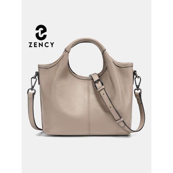 Zency Vintage Leather Shoulder Bag Women Small Designer Khaki Tote Crossbody Hobo Handbag Large Capacity for Shopper