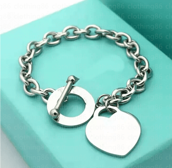 Blue necklace Pendant bracelet women Exquisite Craft Official Classic Heart 925 Silver Chain Luxury Designer Unisex Jewelry Wedding Gift 000