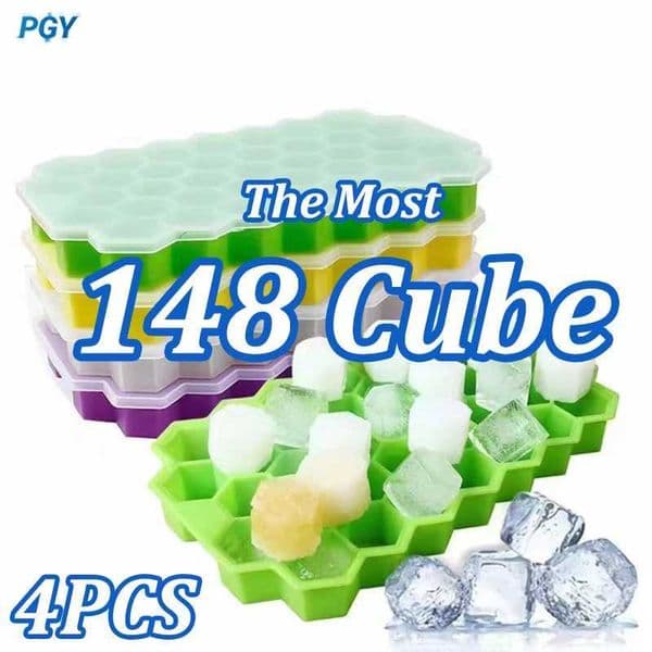 4/2/1PCS Silicone Ice Cube Mold Large-capacity Ice Trays Box BPA Free Reusable Ice Maker Food Grade Ice Maker with Lids Whiskey X250524