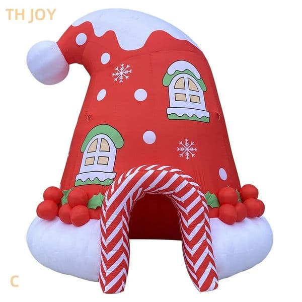 Outdoor activities Santa hat shape Inflatable Christmas Hole Tent, Customized big Inflatable Christmas House dome Tent for sale