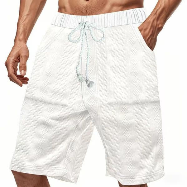Men's Summer Trendy High Street Casual Loose Fit Knit Jacquard Shorts