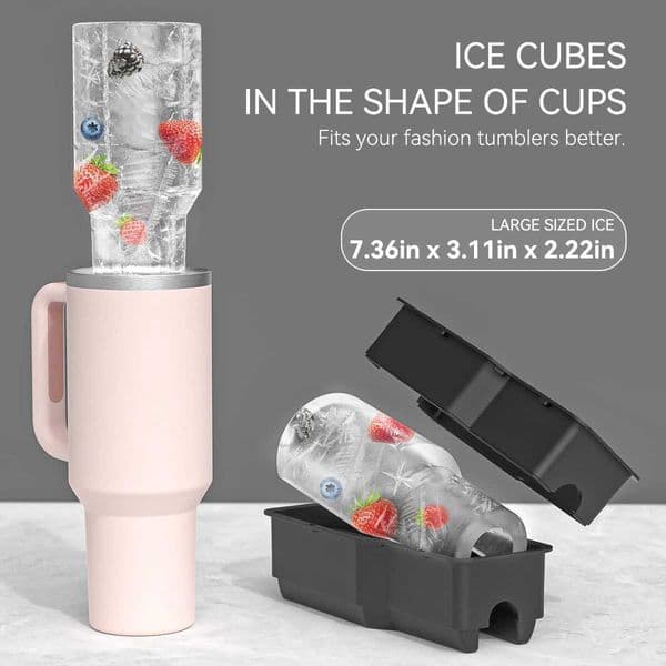Silicone Ice Cube Tray Large Ice Maker for 40oz Cup Ice Tray for Tumbler Easy Release Ice Mold Freezer Accessory X2505241