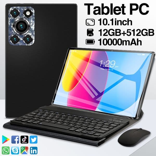 2025 New 10.1-Inch Pad 12 Pro Android Smart Bluetooth Full Network Tablet For PC Pad Gift